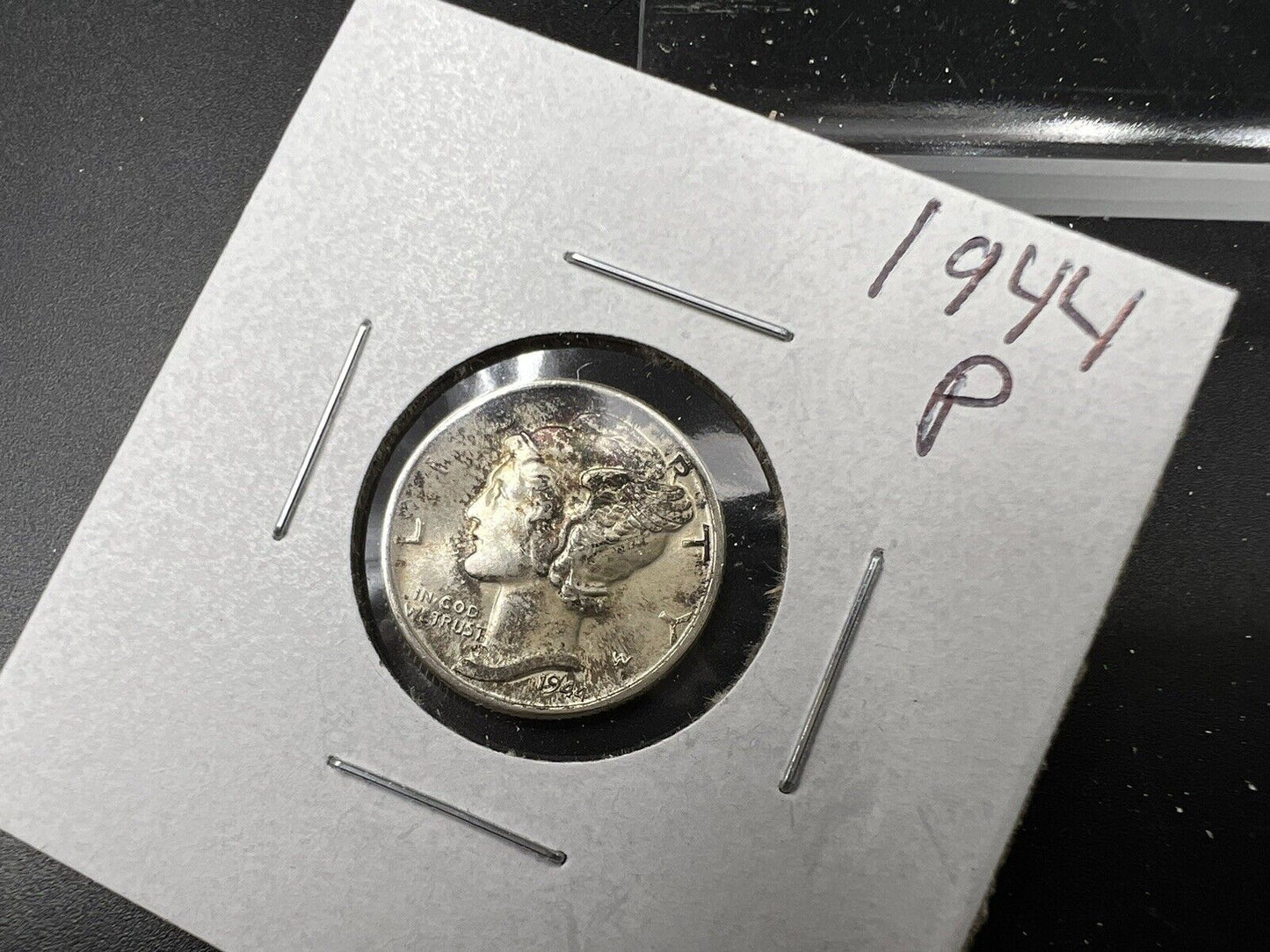 1944 P Mercury Silver Dime BU UNC Neat Toning WW2 World War Two Era Coin