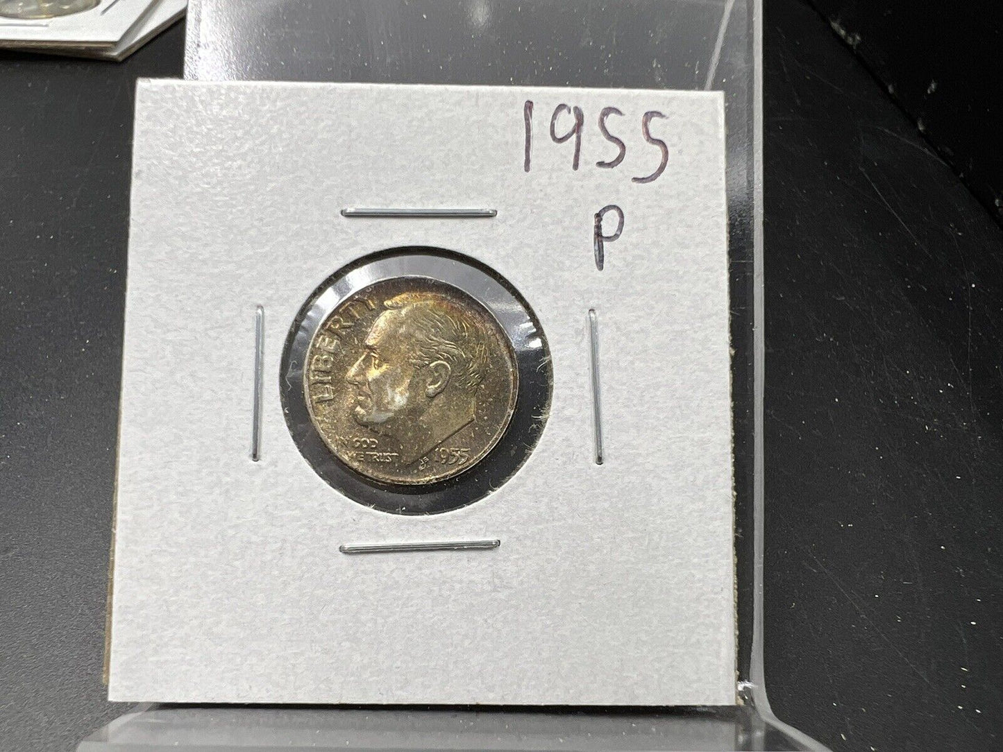 1955 P Roosevelt Silver Dime Coin Nice Toning Toner Rainbow Choice BU UNC NICE
