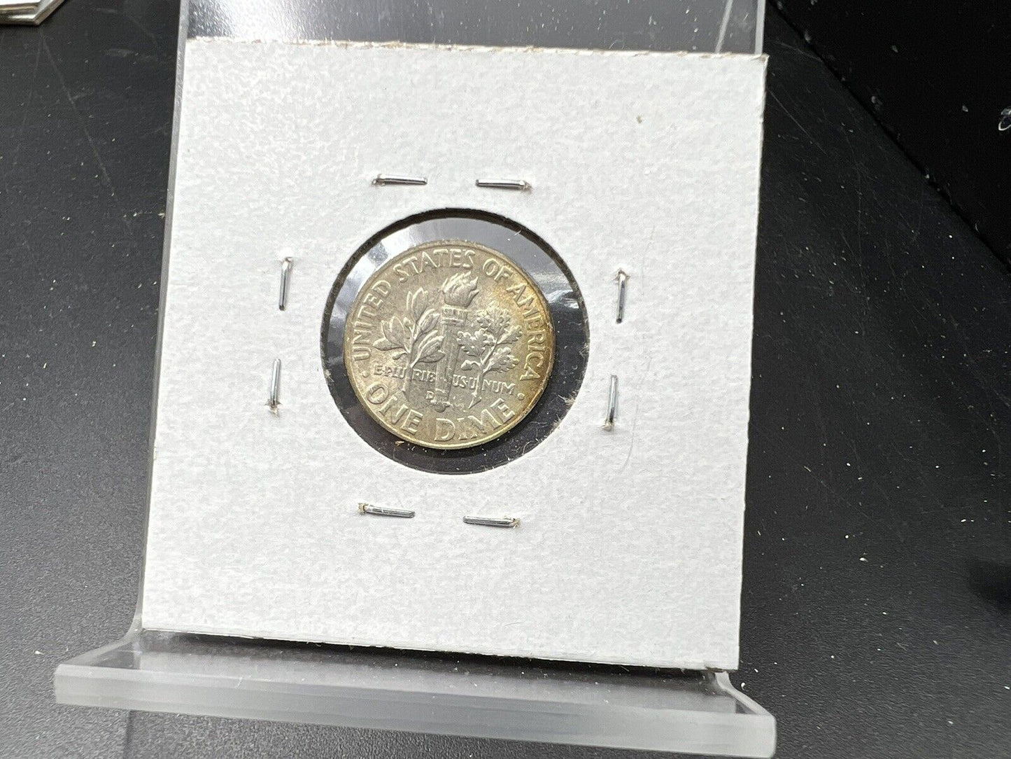 1953 D 10c Roosevelt Silver Dime Coin BU UNC Neat Toning Toner Amber