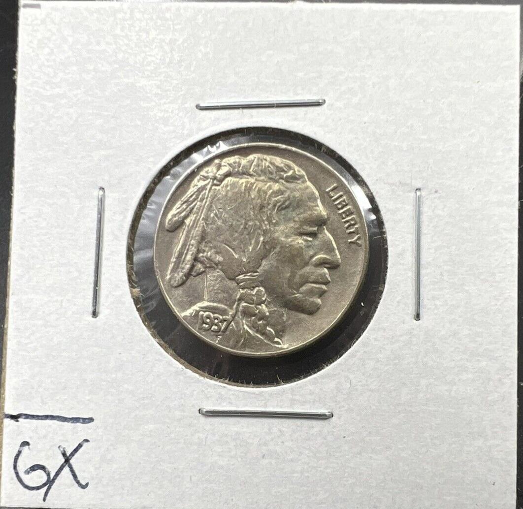 1937 P Buffalo Indian Head Nickel 5c Coin UNC 10% Rotated Die Error