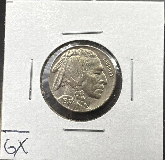 1937 P Buffalo Indian Head Nickel 5c Coin UNC 10% Rotated Die Error