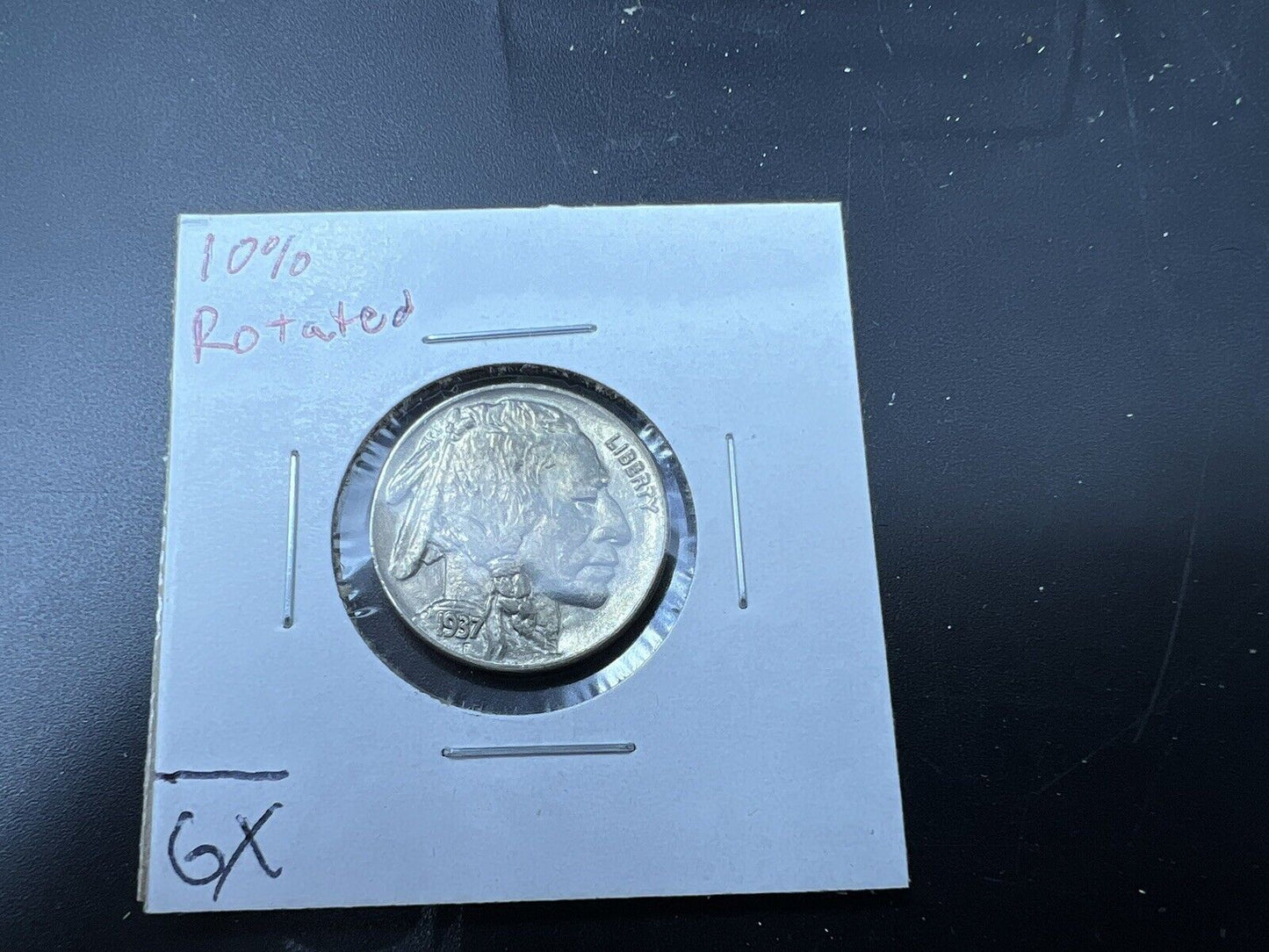 1937 P Buffalo Indian Head Nickel 5c Coin UNC 10% Rotated Die Error