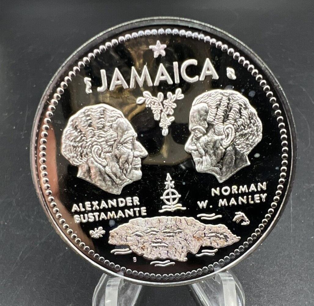 1972 Jamaica Silver $10 Ten Dollars Norman Manley Coin Gem Proof 49g Sterling