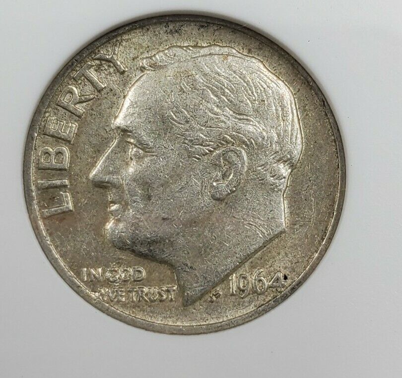 1964 D/D D Roosevelt Silver Dime Coin AU50 ANACS FS-018.7 FS-502 Variety RPM