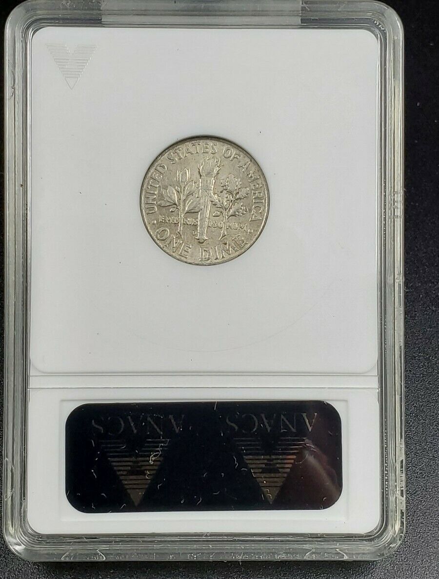 1964 D/D D Roosevelt Silver Dime Coin AU50 ANACS FS-018.7 FS-502 Variety RPM