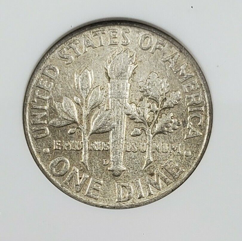 1964 D/D D Roosevelt Silver Dime Coin AU50 ANACS FS-018.7 FS-502 Variety RPM