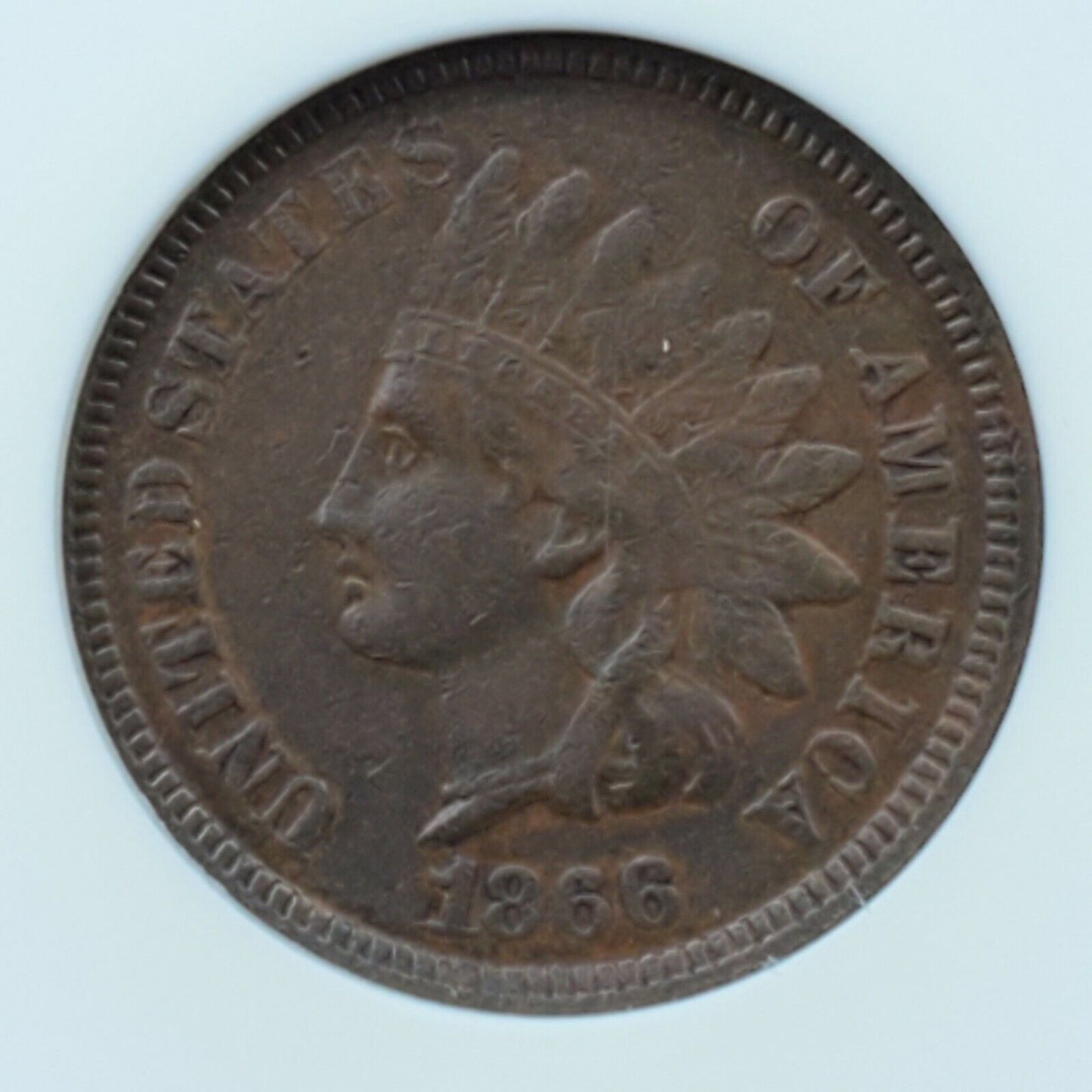 1866 Indian Cent Penny Variety Error Coin ANACS XF details FS-007.9 FS-302 RPD