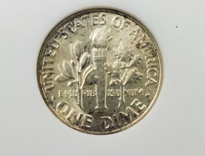1946 P Roosevelt Silver Dime Coin Vintage ANACS MS64 Breen-3696 Type 2 Variety
