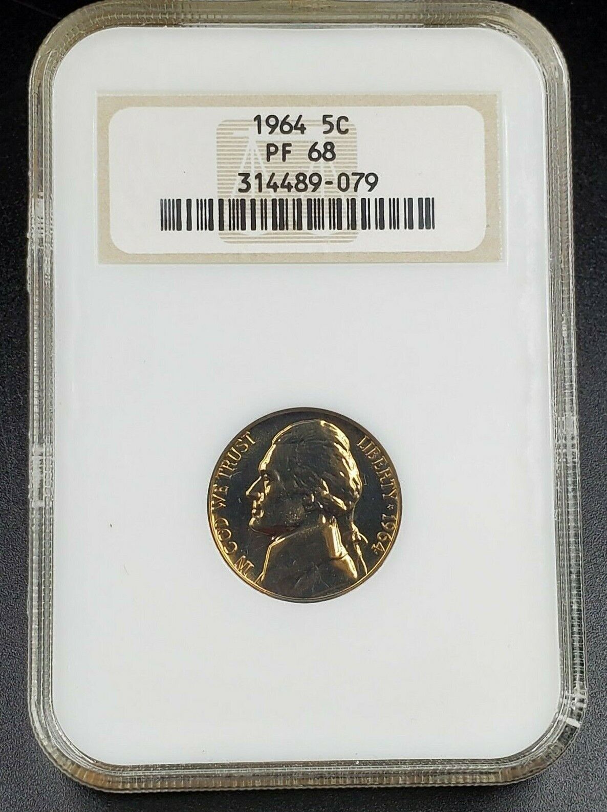 1964 P Jefferson Nickel Proof Coin NGC PF68 Original Fat Holder Vintage Nice