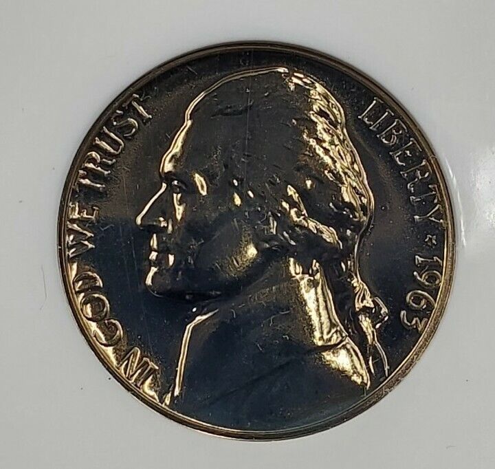 1963 P Jefferson Nickel Coin NGC PF69 Gem Proof ANA Brown Label Holder