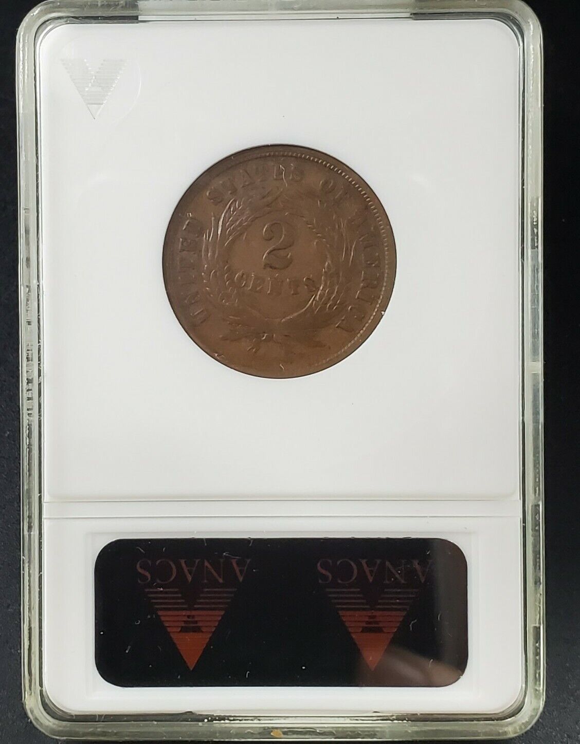 1865 2c Liberty Two Cent Coin F12 Breen-2385 FS-1302 FS-002.7 Fancy 5 RPD ANACS