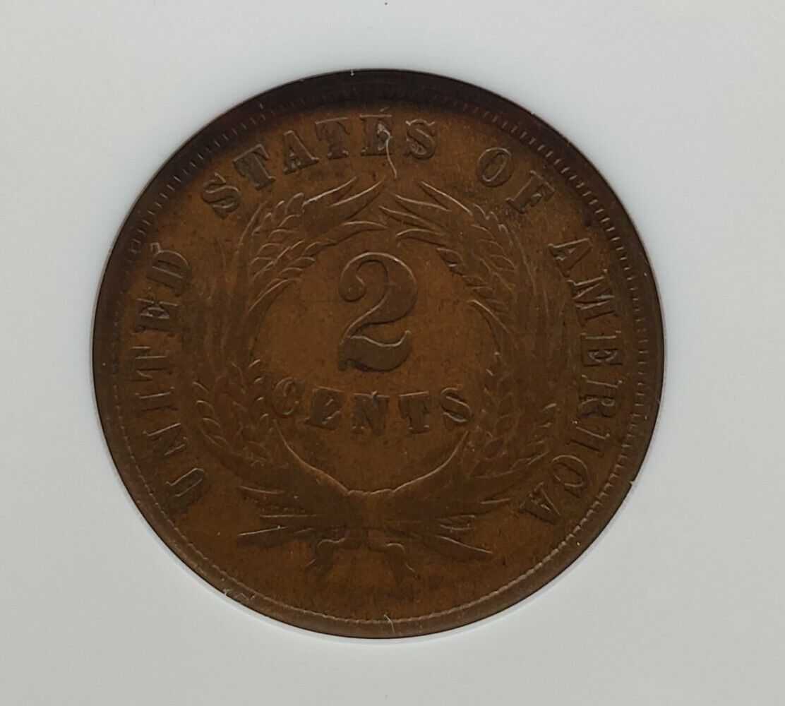 1865 2c Liberty Two Cent Coin F12 Breen-2385 FS-1302 FS-002.7 Fancy 5 RPD ANACS