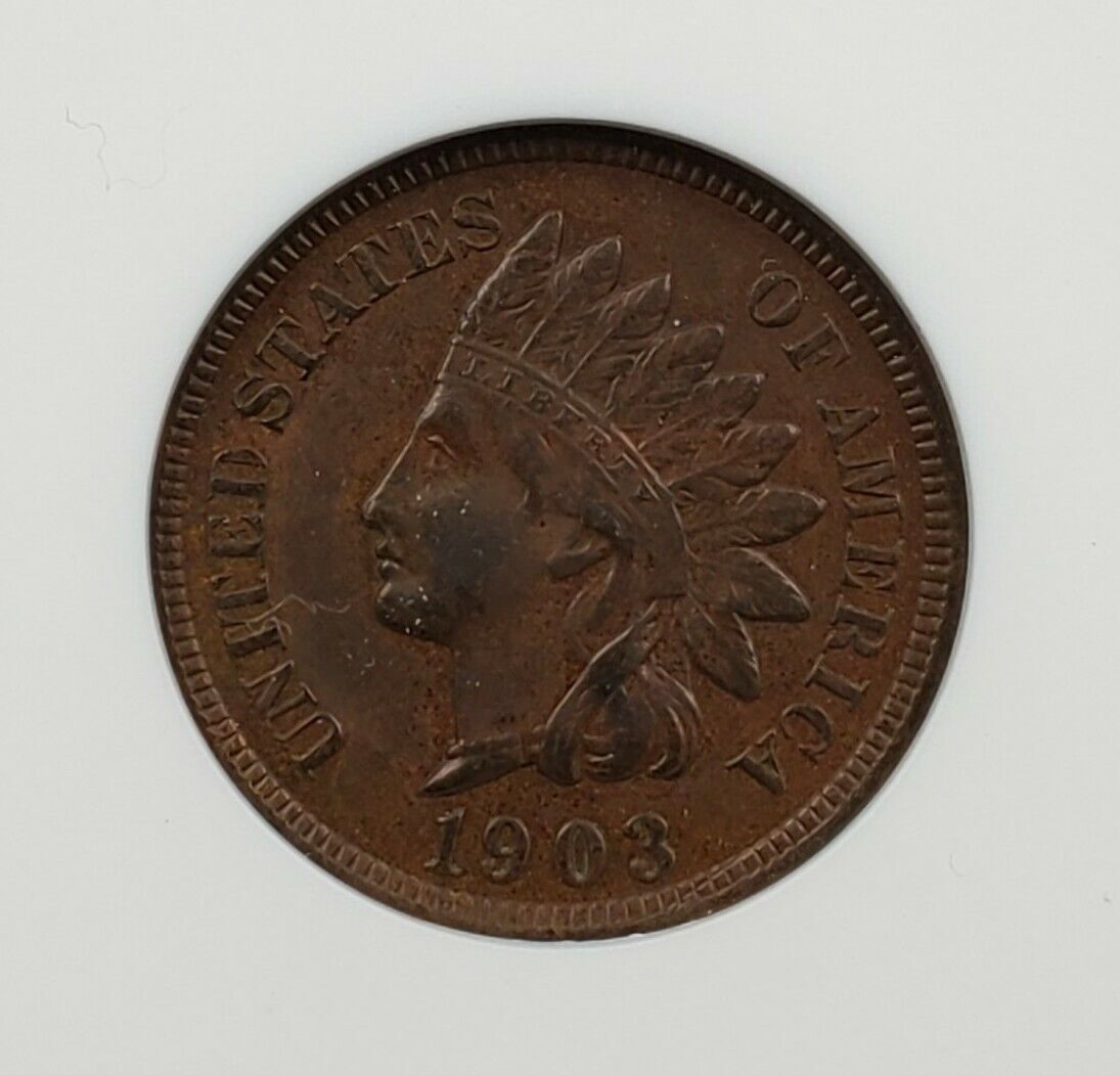 1902 Indian Cent Penny Error Variety ANACS AU Details S-4 RPD-004 Repunched Date