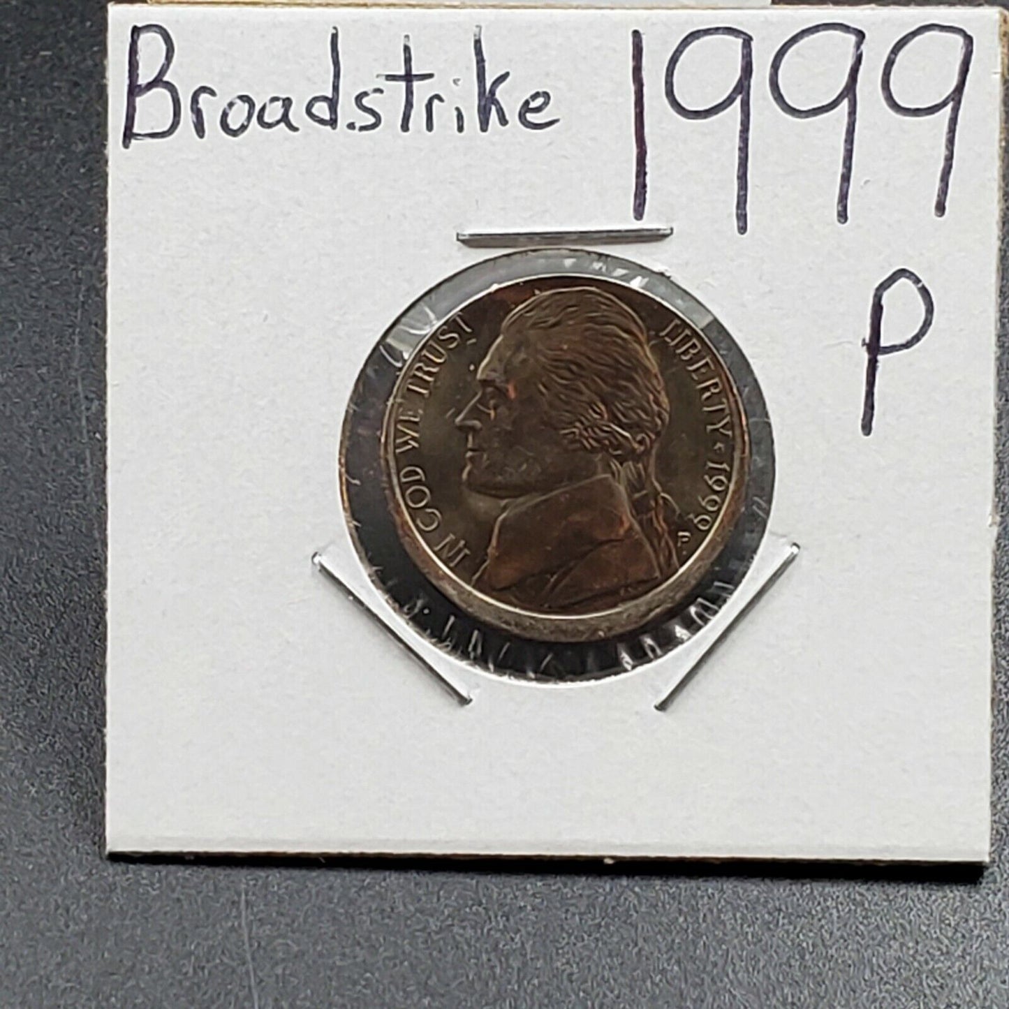 1999 P Jefferson Nickel 5c Choice / Gem BU FS Full Steps Off Center Error Coin