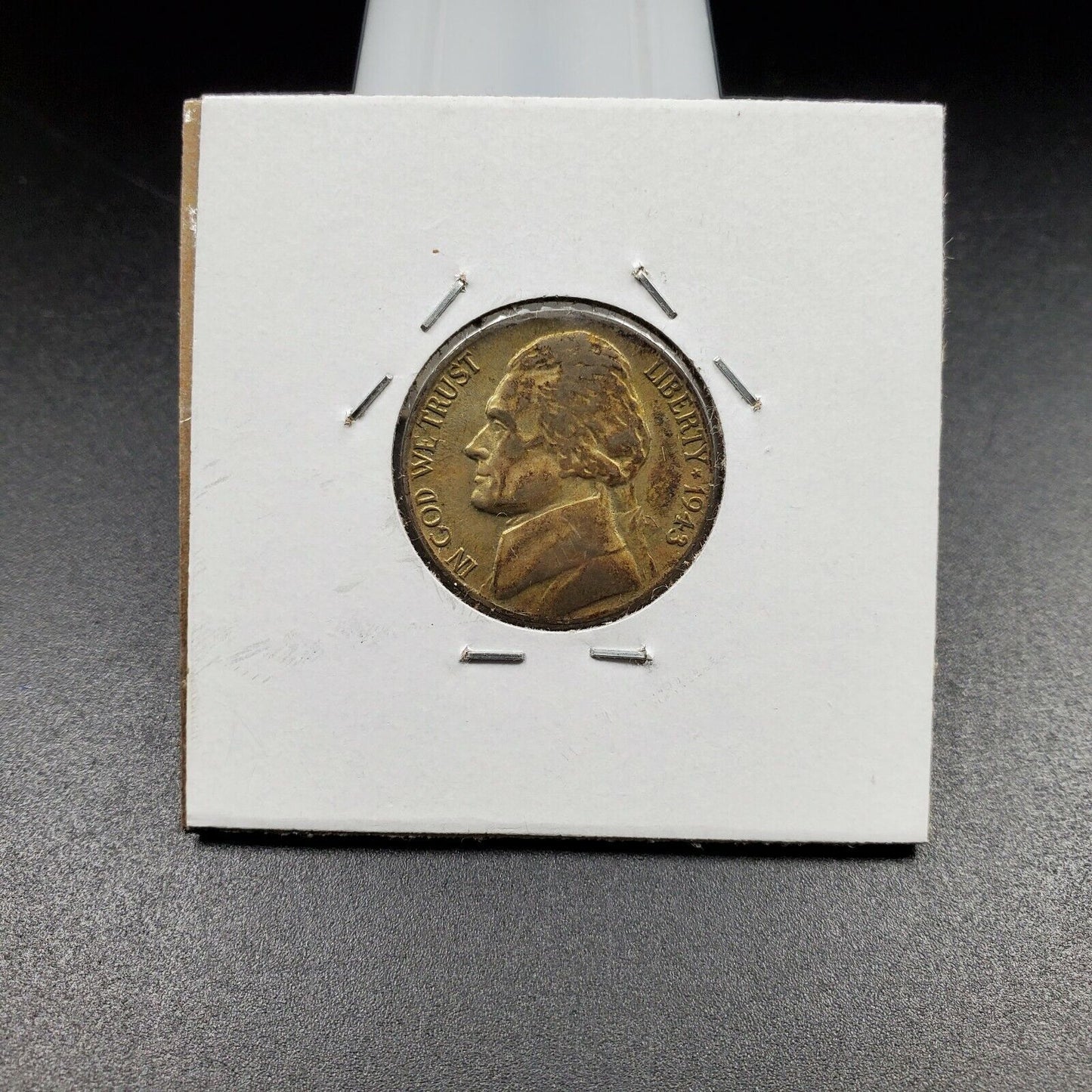 1943 P P/P Jefferson Silver War Nickel Variety Coin RPM Circulated Condition