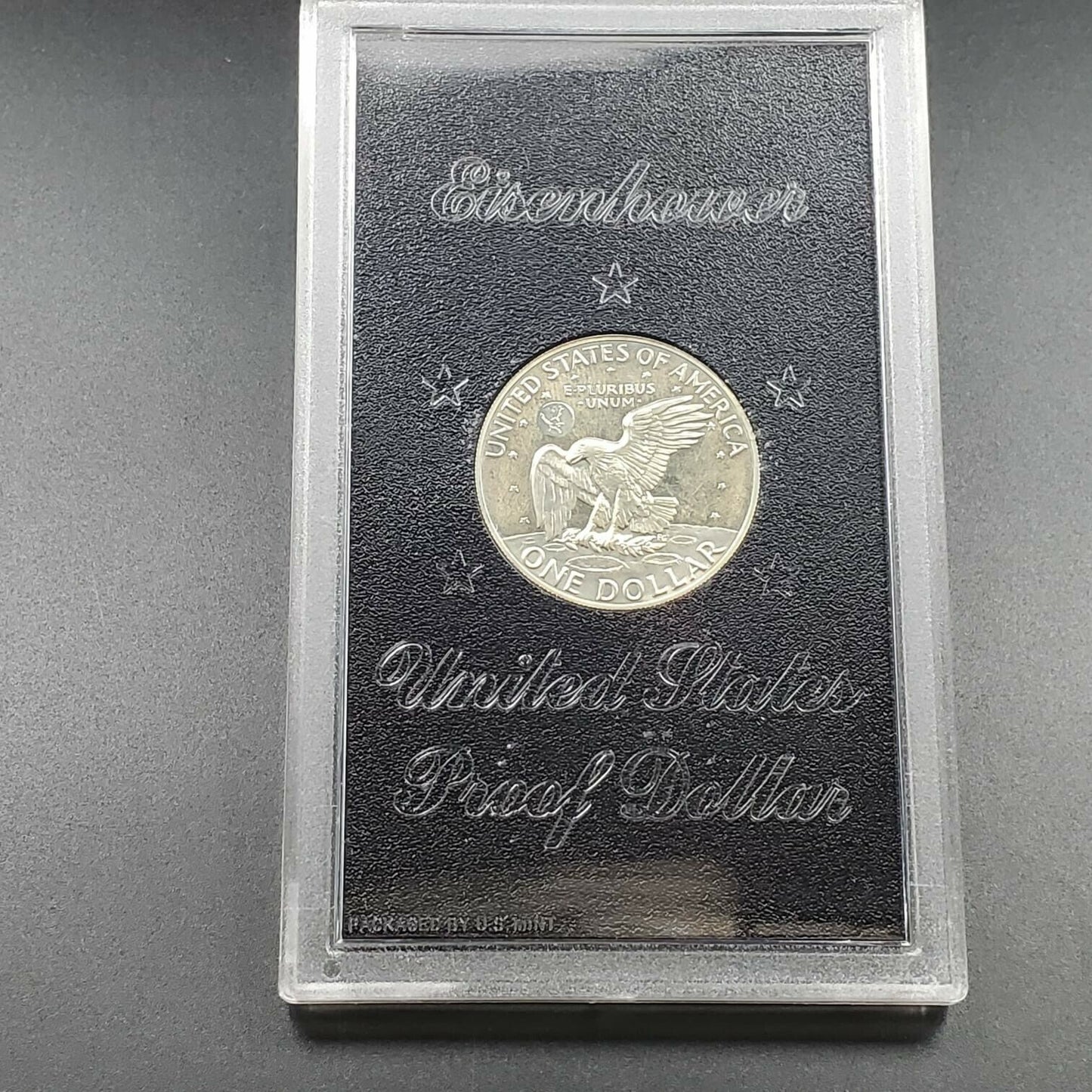 1973 S $1 Eisenhower Brown Ike 40% Proof Silver Dollar Coin Original Case Toned