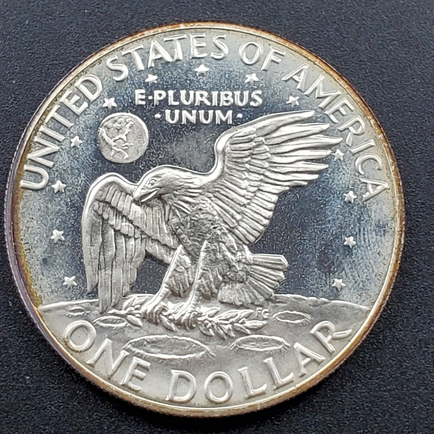 1973 S Eisenhower Silver GEM Key Proof Dollar Coin Halo Amber Toning OBV PQ *