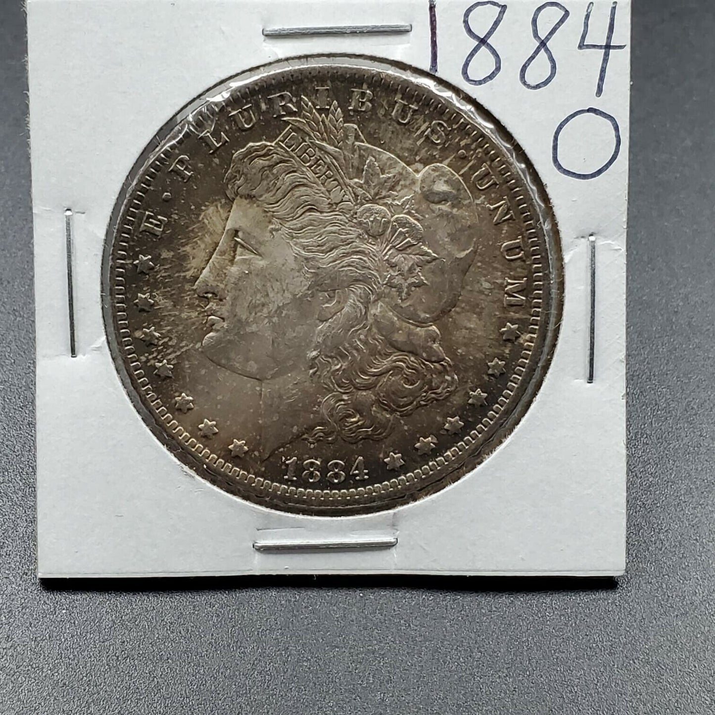 1884 O $1 Morgan Silver Dollar Coin Choice BU Uncirculated Neat Toning Toner