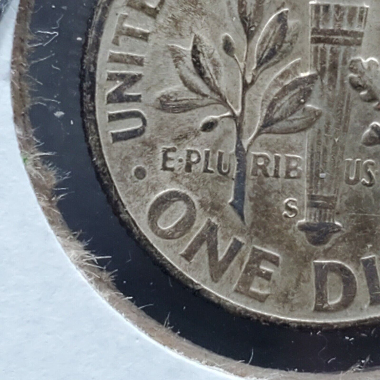 1946 S Roosevelt Silver Dime Coin UNC Neat Toning Trumpet Tailed S Variety Coin