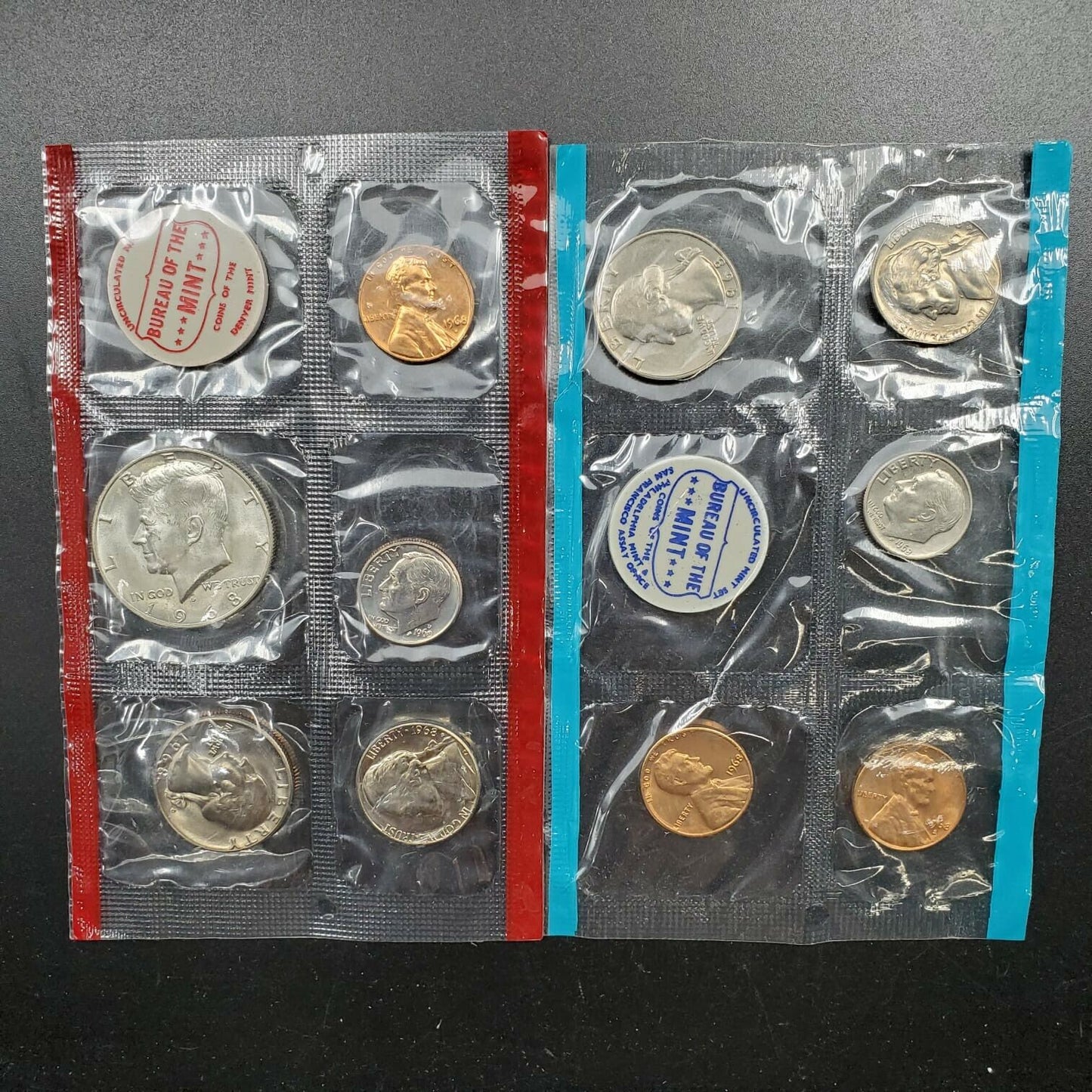 1968 US Mint UNC Silver 1/2 Set OGP COA RobinsonsCoinTown Combo Ship Discount