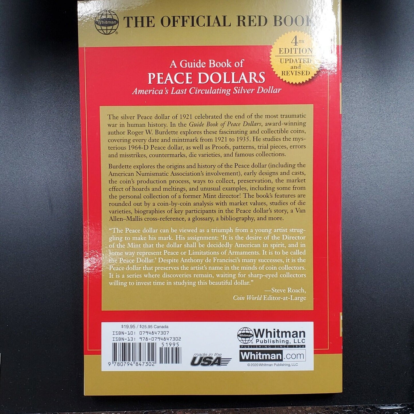 The Official Red Book A Guide Book of Peace Dollars 4th Edition New Condition
