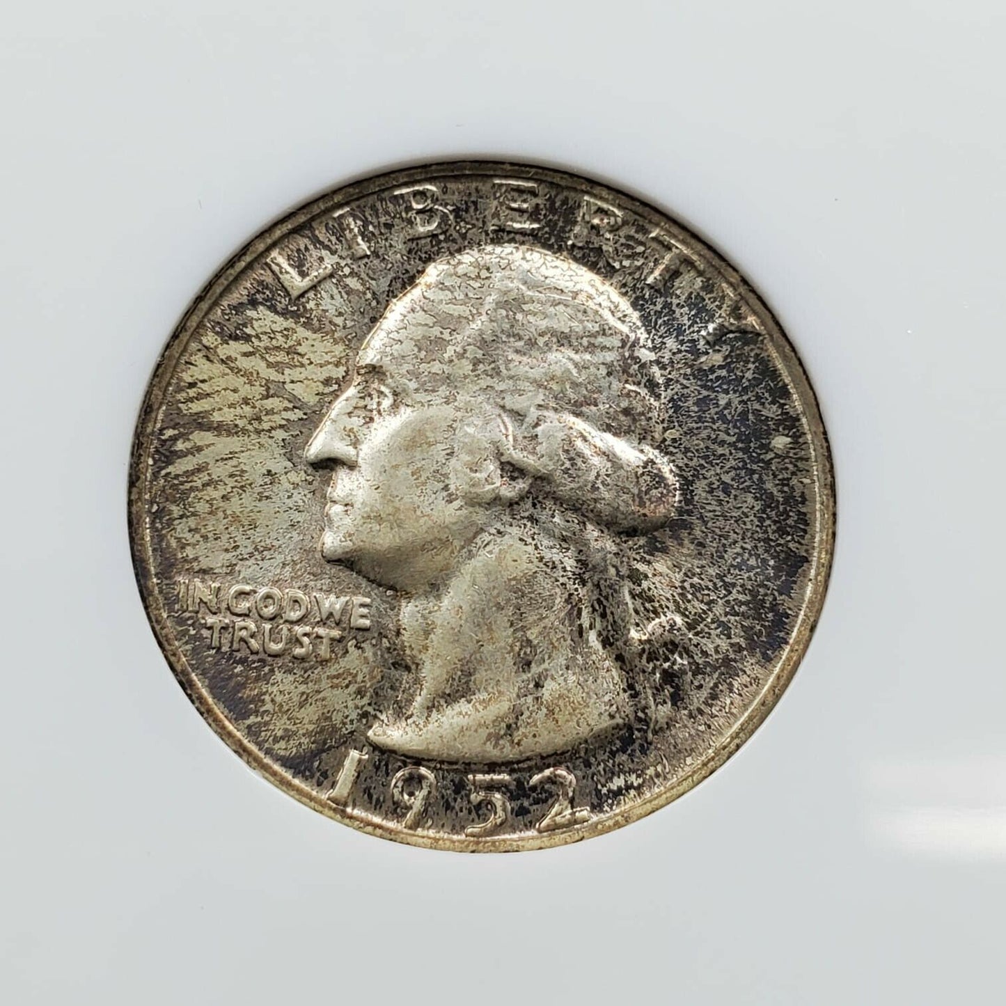 1952 P 25C Washington Quarter Coin NGC MS67 GEM BU OFH Old Fat Holder Toner
