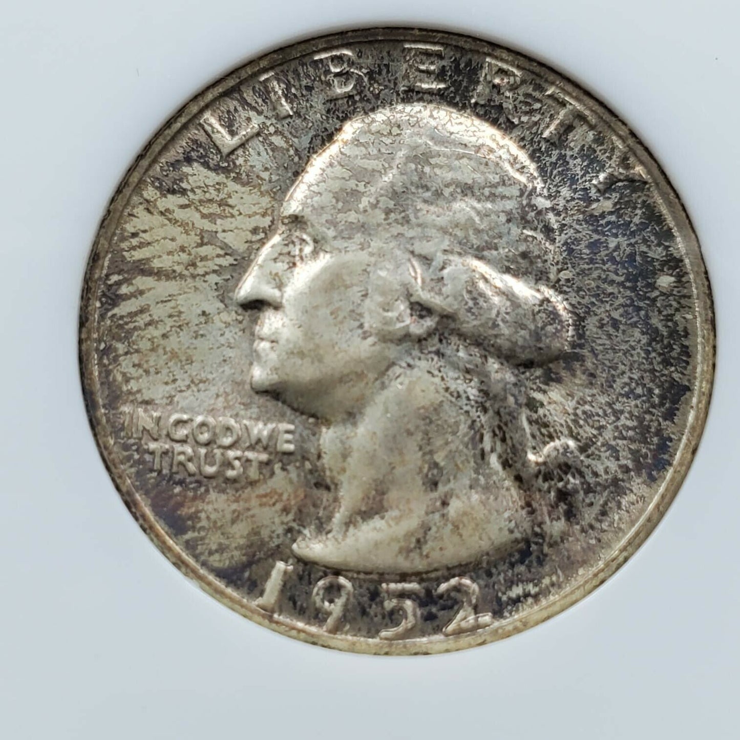 1952 P 25C Washington Quarter Coin NGC MS67 GEM BU OFH Old Fat Holder Toner