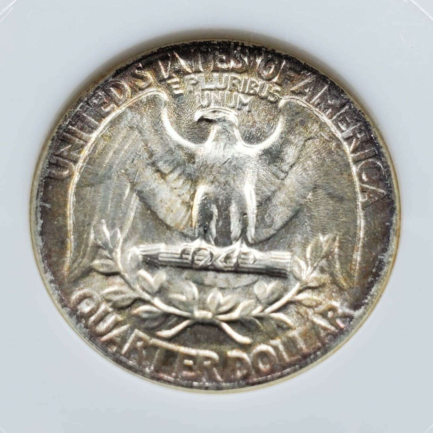 1954 P 25C Washington Quarter Coin NGC MS67 GEM BU OFH Old Fat Holder Toner