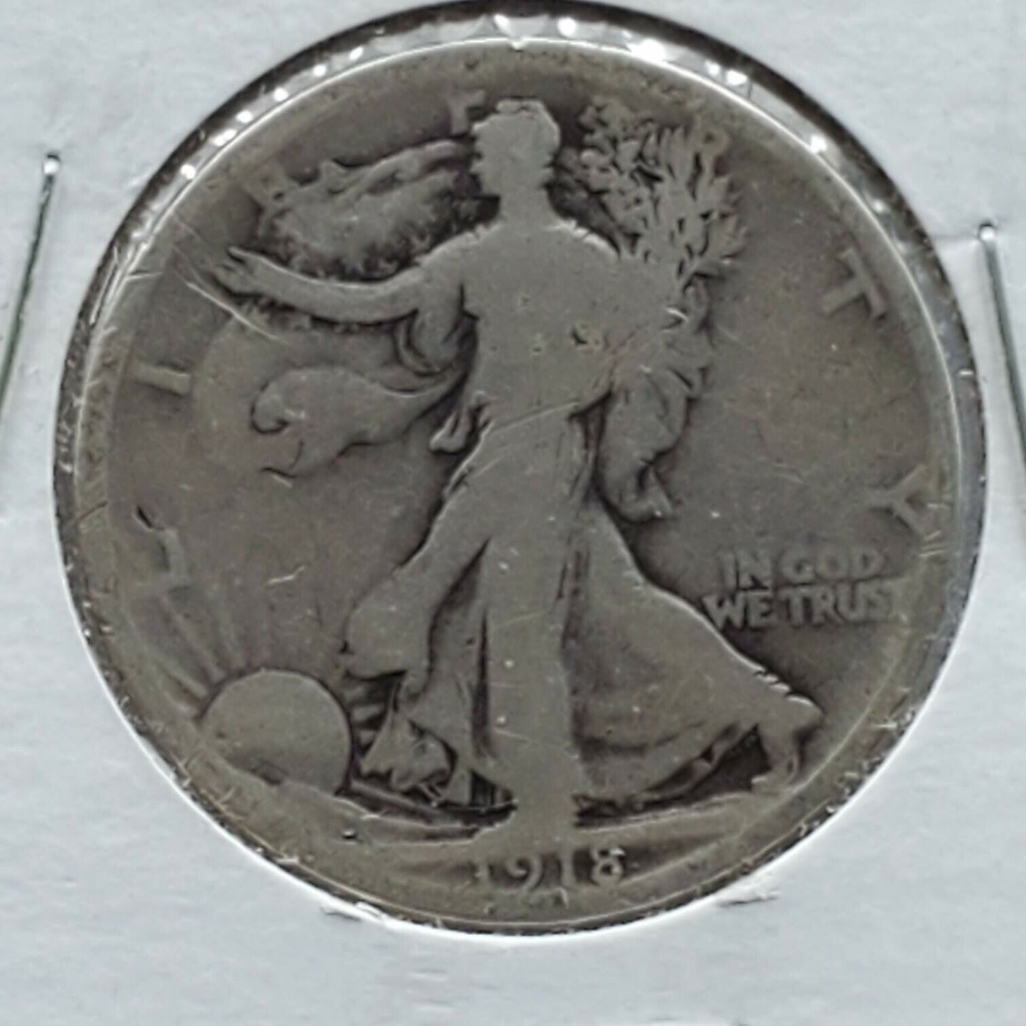 1918 P Walking Liberty Silver Eagle Half Dollar Coin Solid Good G Condition
