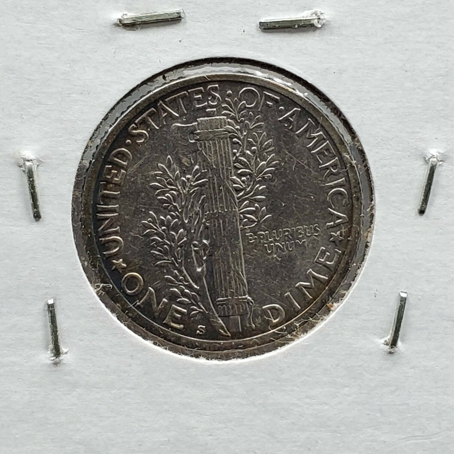 1917 S Mercury Silver Dime Coin Choice XF PQ * Deep Blue Toner Toned Nice