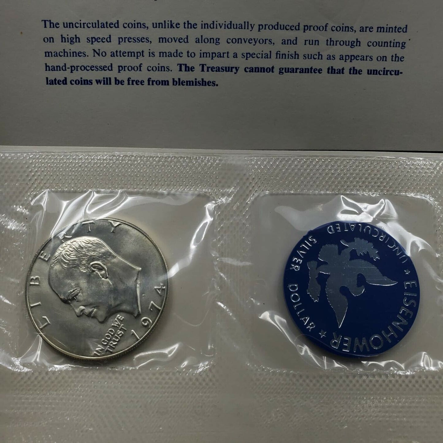 1974 S US $1 EISENHOWER Blue Ike Silver Dollar OGP RobinsonsCoinTown Combo Ship