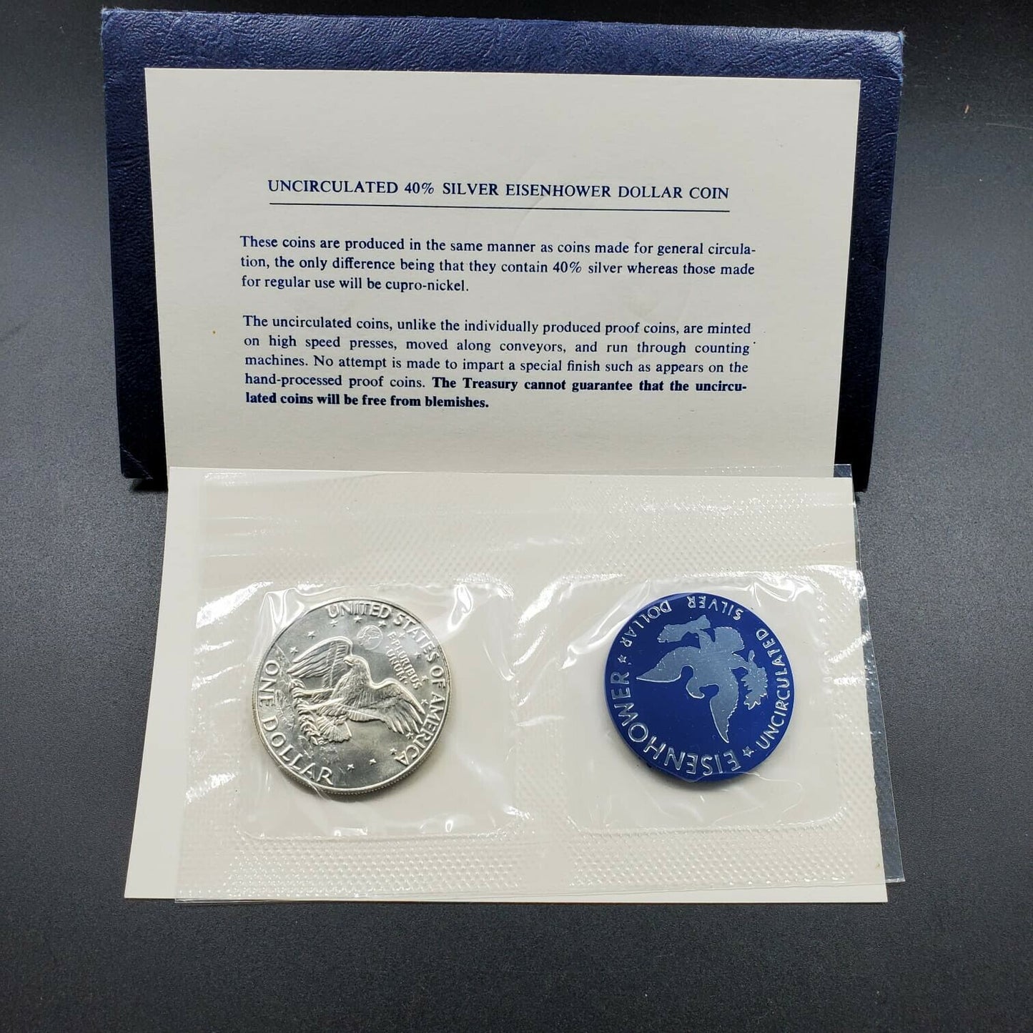 1974 S US $1 EISENHOWER Blue Ike Silver Dollar OGP RobinsonsCoinTown Combo Ship
