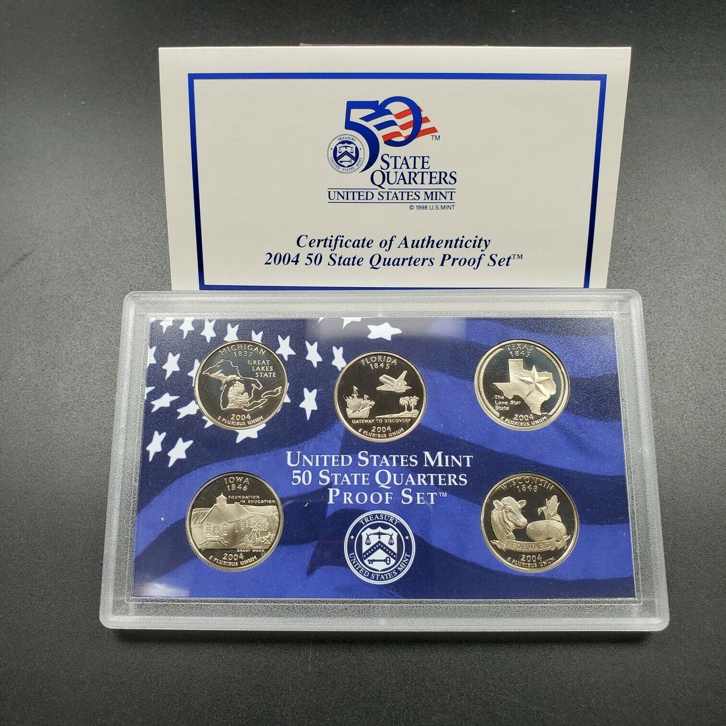 2004 S US Mint America Beautiful Quarter Proof CLAD 5 Coin Set Box COA OGP