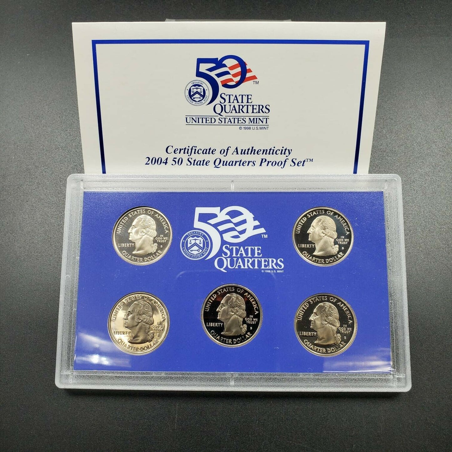 2004 S US Mint America Beautiful Quarter Proof CLAD 5 Coin Set Box COA OGP