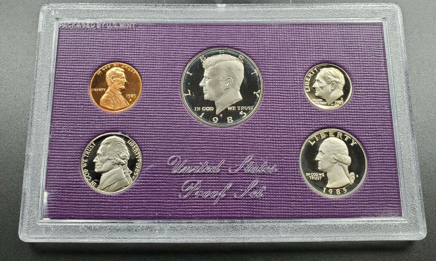 1985 S US Proof Clad Coin Set OGP Combo Shipping Discounts RobinsonsCoinTown