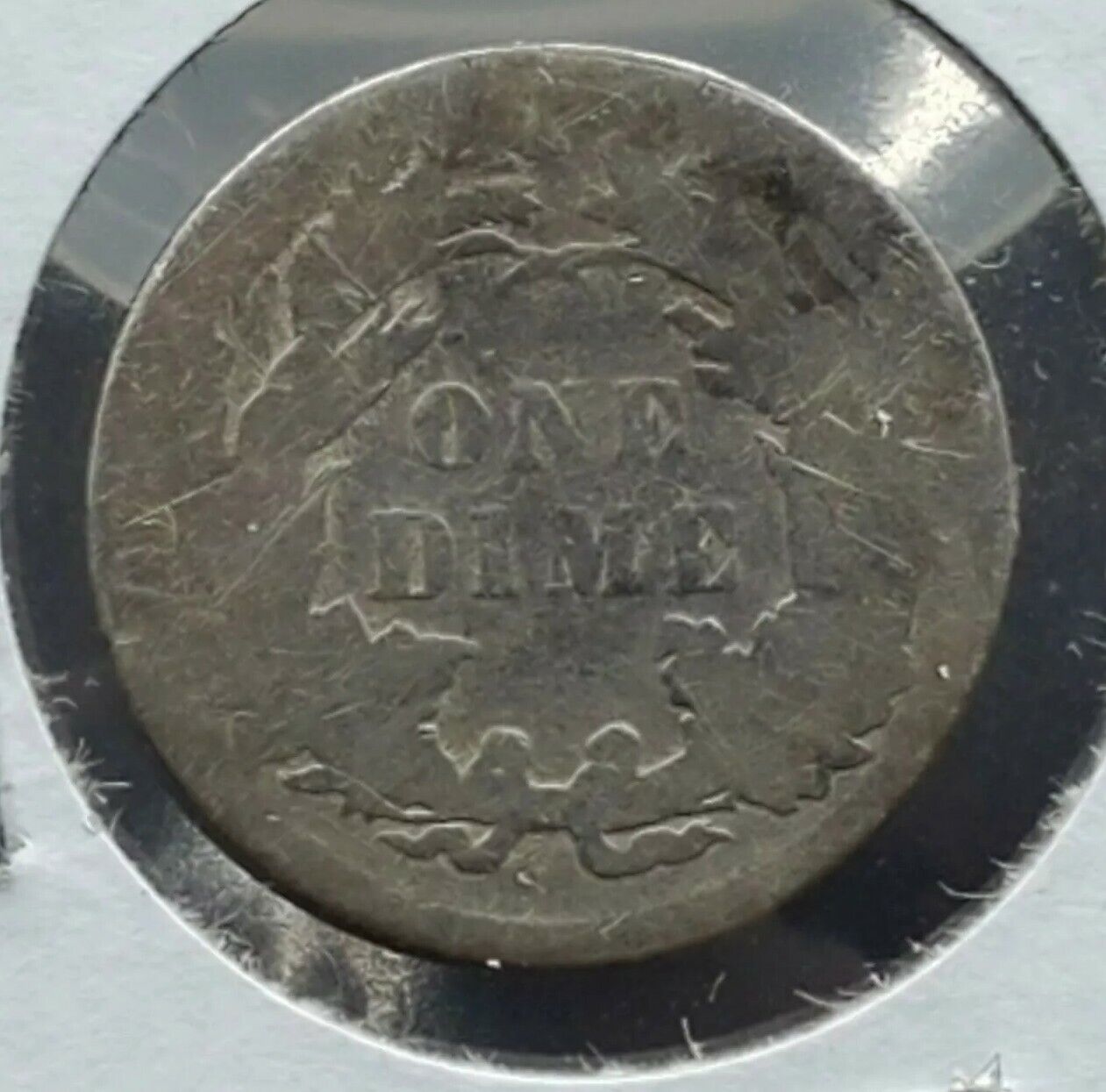 1891 P Liberty Seated Silver Dime Coin Decent Circulated Condition Full Date