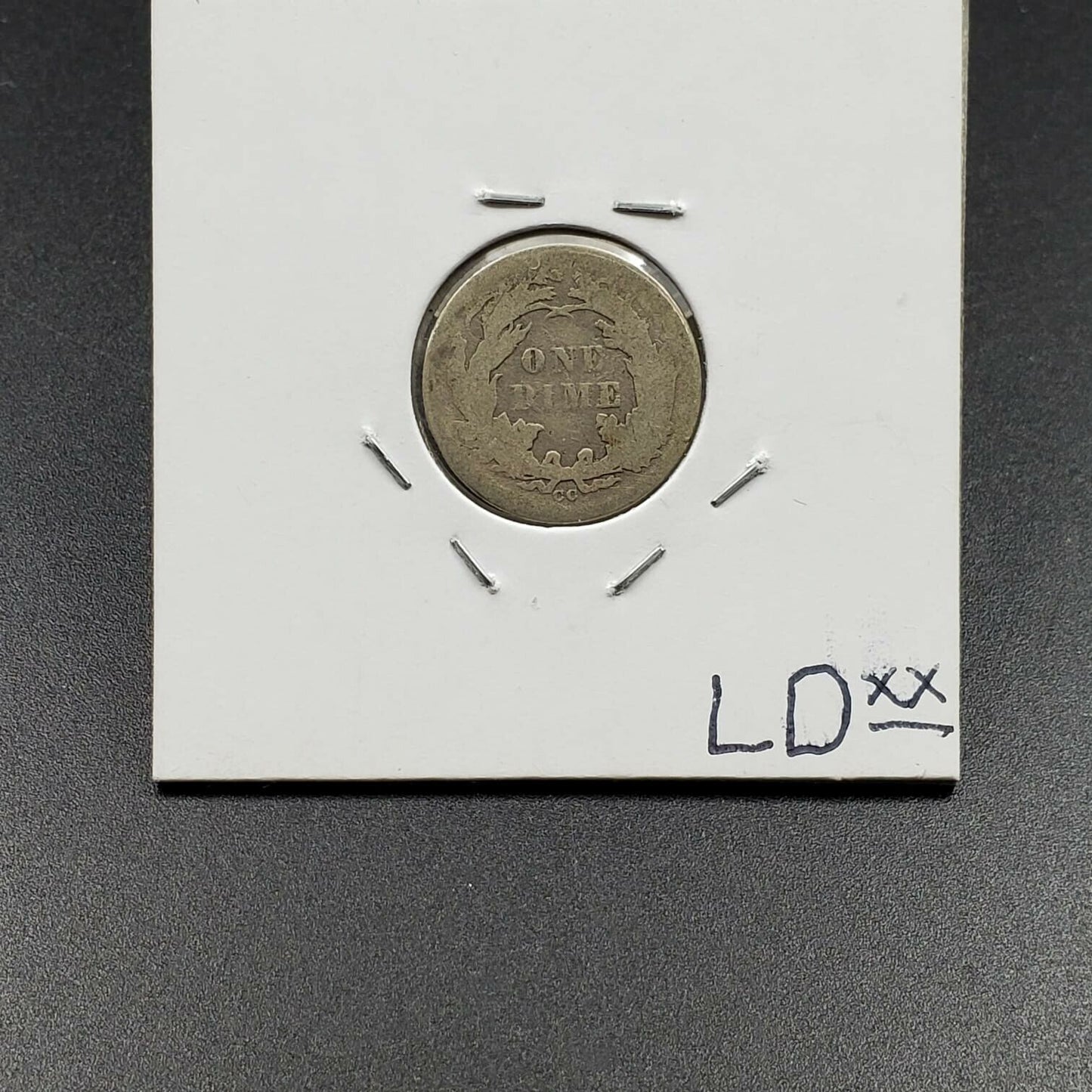 1877 CC Liberty Seated Dime Coin Choice AG / Good Type 1 Reverse Variety
