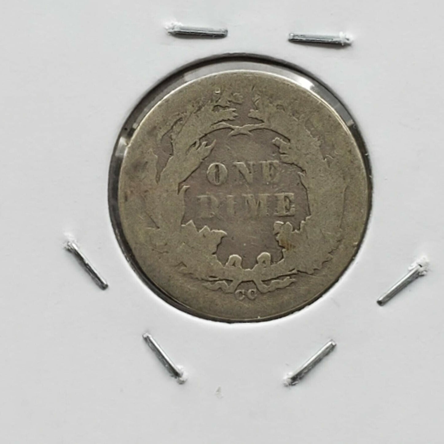 1877 CC Liberty Seated Dime Coin Choice AG / Good Type 1 Reverse Variety
