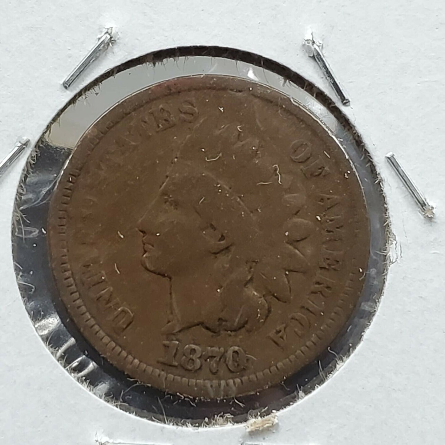 1870 Indian Head Cent Coin Reverse of 1869 FS-901 Variety VG Very Good Circulate