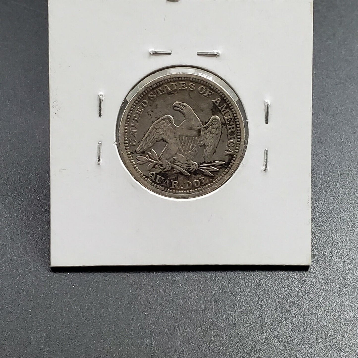 1858 P Seated Liberty Silver Quarter Coin VF Very Fine Condition Some Toning
