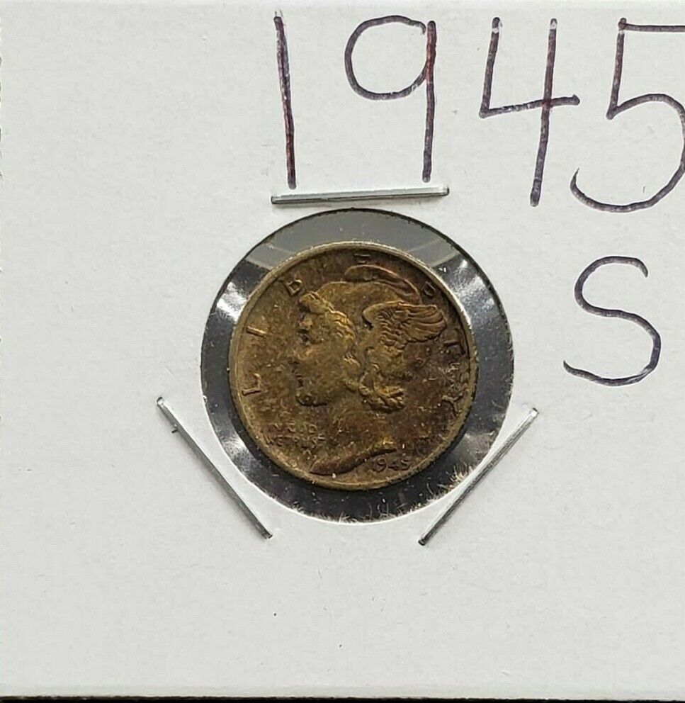 1945 s Mercury Dime Coin VF NICE TONING RobinsonsCoinTown Combo Ship Discounts