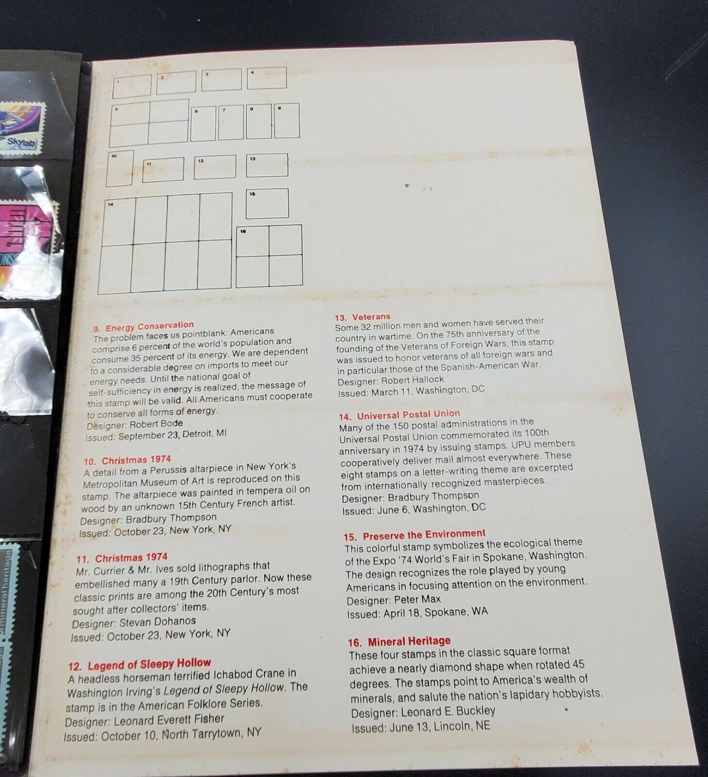 USA STAMPS-"UNITED STATES POSTAL SERVICE MINT SET OF COMMEMORATIVE STAMPS"-1974