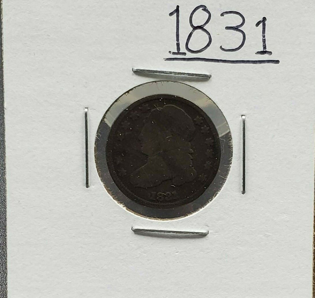 1831 P Capped Bust Silver Dime Coin Choice VG Very Good ~ 10% Rotated Die Error