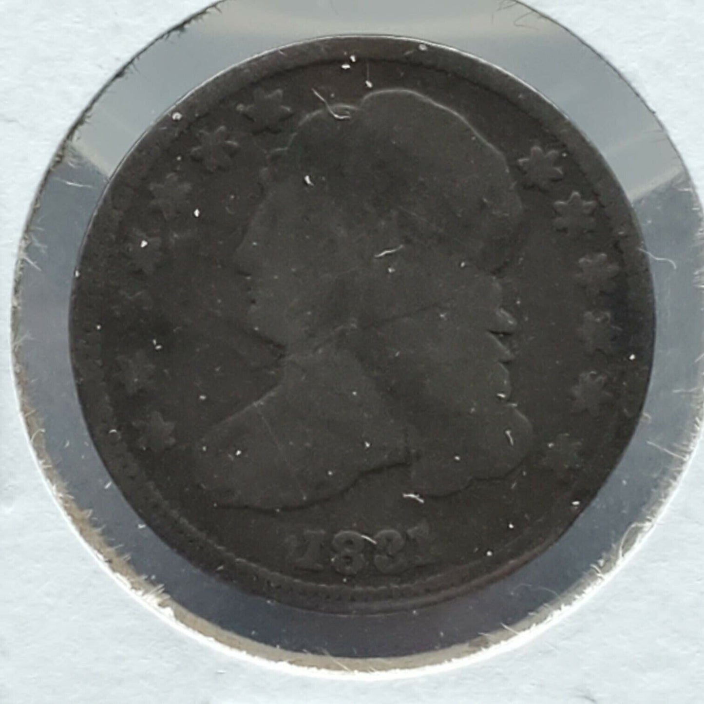 1831 P Capped Bust Silver Dime Coin Choice VG Very Good ~ 10% Rotated Die Error