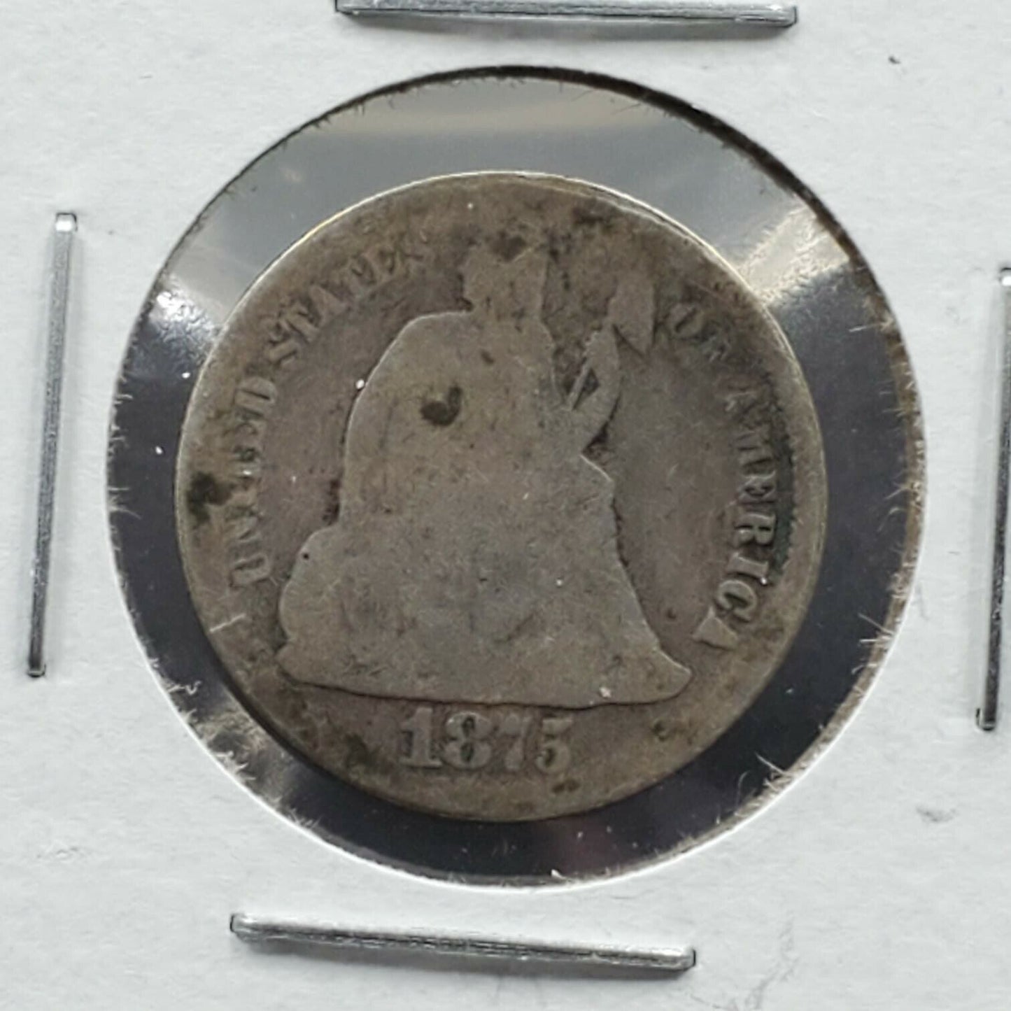 1875 P Liberty Seated Silver Dime Coin Choice AG About Good / G Good Circulated
