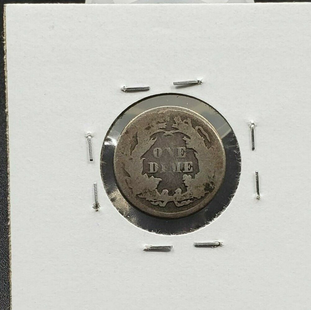 1875 P Liberty Seated Silver Dime Coin Choice AG About Good / G Good Circulated