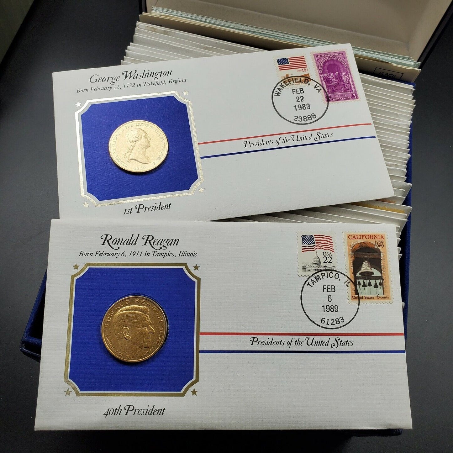 39 PC Complete U.S USA Presidential Medals Cover Collection Postmarked Stamped