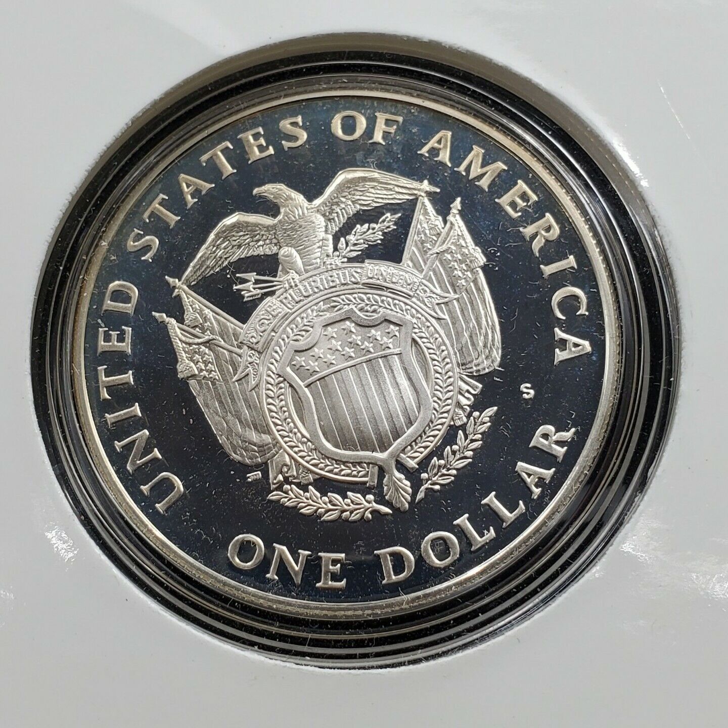 1994 S Washington D.C. Capitol Visitors Silver Proof Dollar Coin Neat Toning OGP