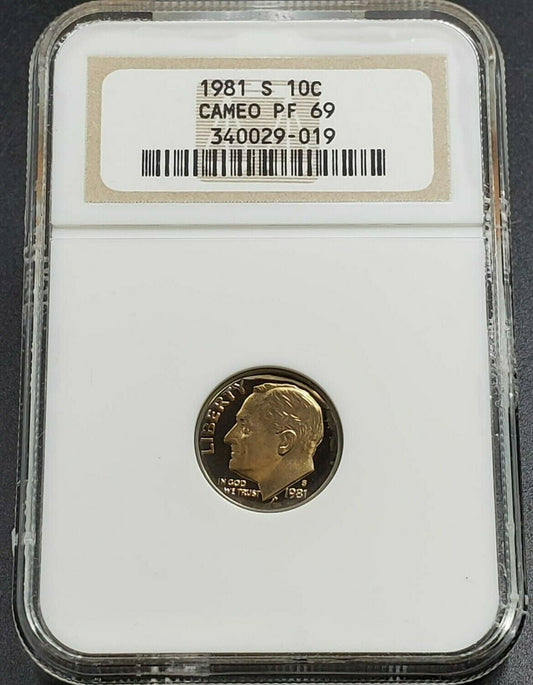 1981 S Roosevelt Dime Proof Coin NGC PF69 Cameo Old Holder Combo Ship discount