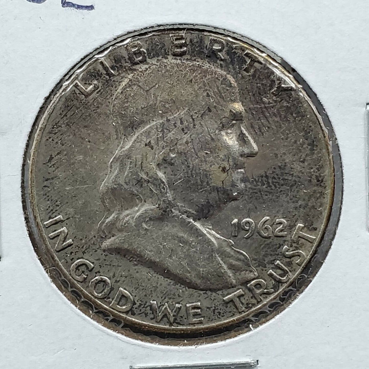 1962 P Franklin Silver Half Dollar Coin Choice AU About Unc Circulated Toned